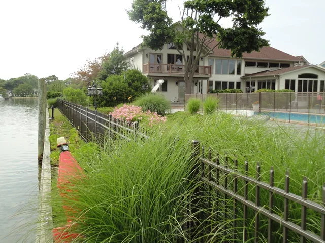 Waterfront Pool and Perimeter Fencing in East Islip, New York