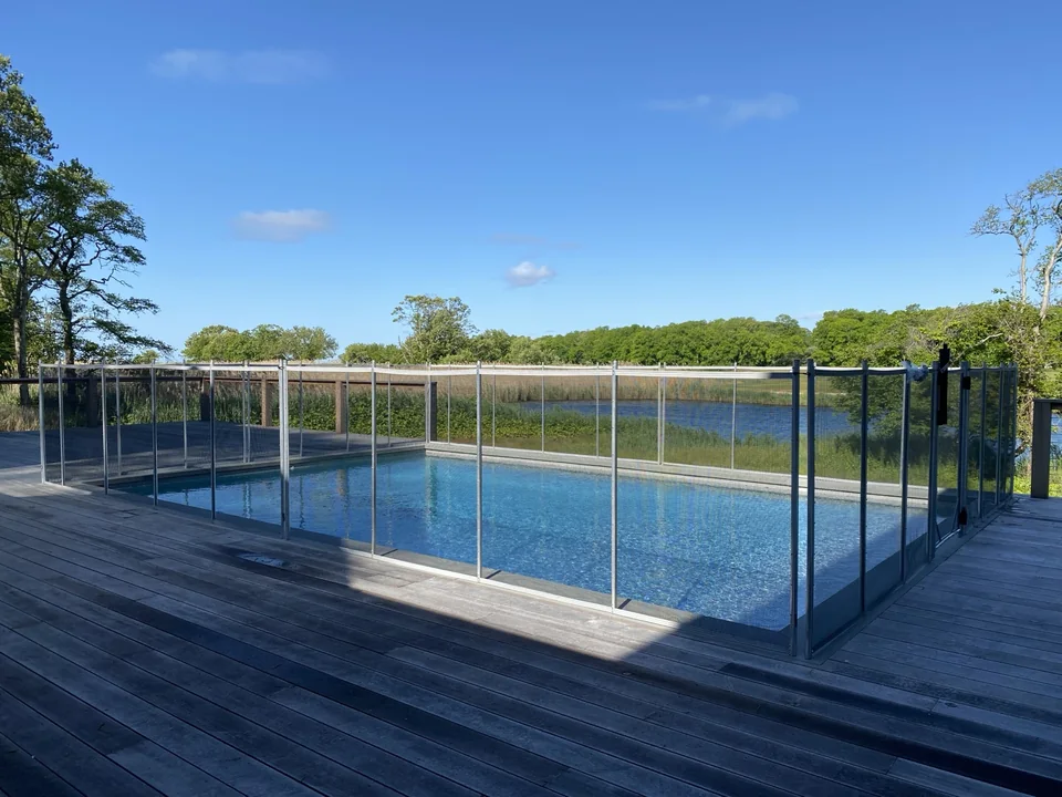 4' Guardian Vanishing Waterfront Pool Fence in Bellport, NY