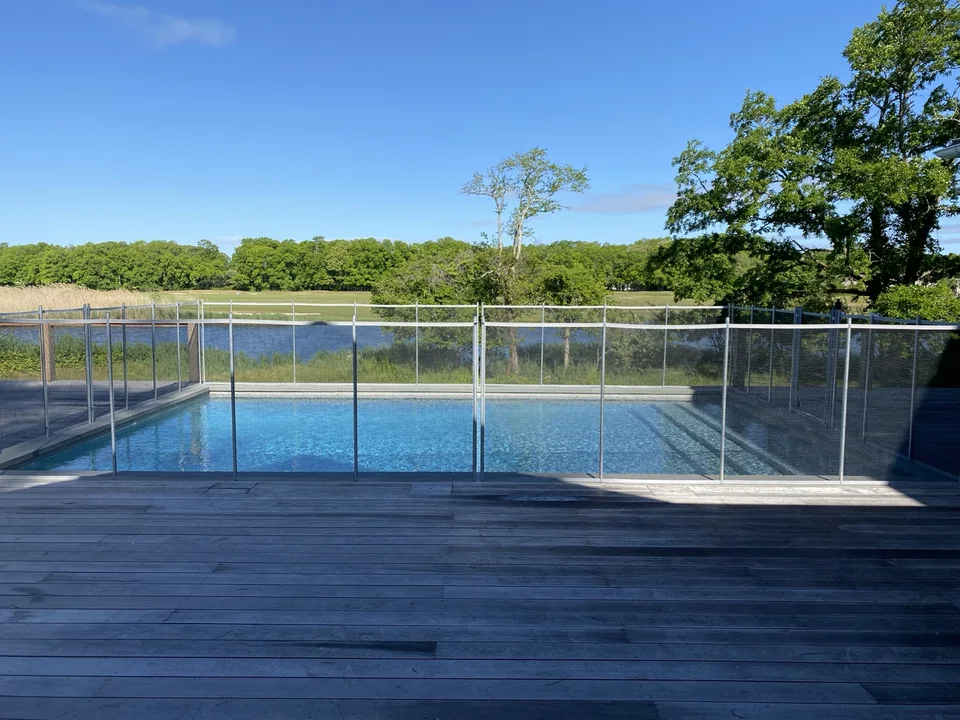 4' Guardian Vanishing Waterfront Pool Fence in Bellport, NY
