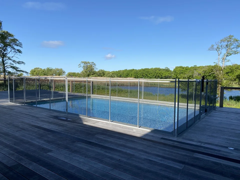 4' Guardian Vanishing Waterfront Pool Fence in Bellport, NY