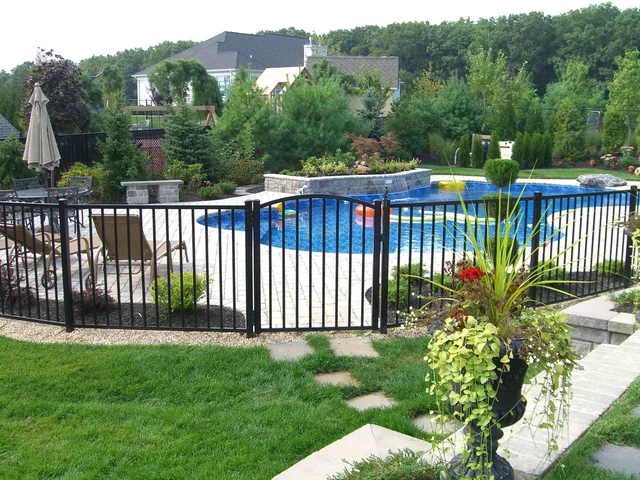 Curved Aluminum Pool Fence in Miller Place, New York