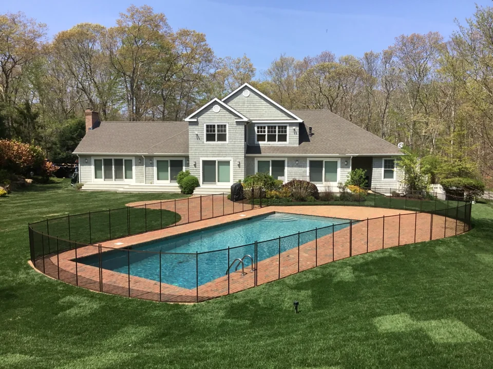 Brown Guardian Premier removable pool fence in East Hampton, New York