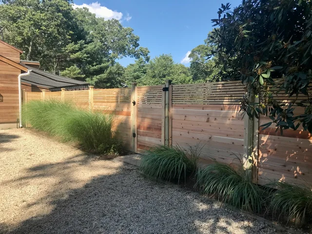 Custom Horizontal Cedar Fence in Westhampton, New York