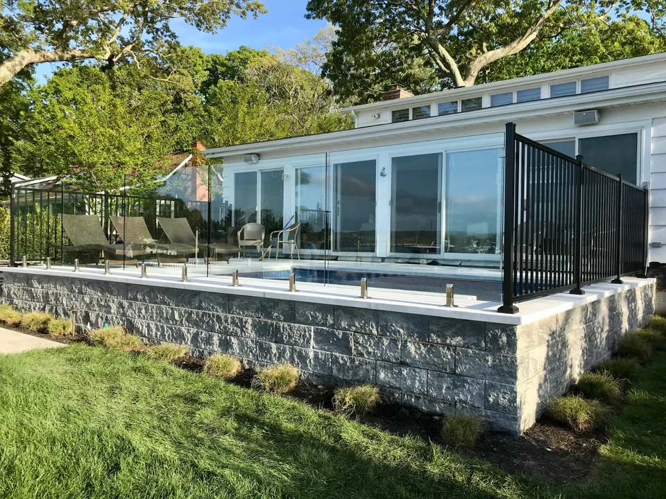 Waterfront Glass, Railing & PVC Project in Southold, NY